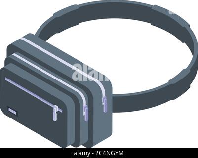Casual waist bag icon, isometric style Stock Vector