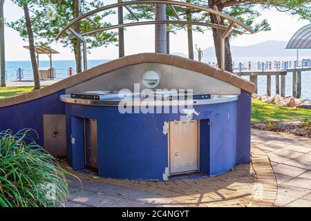 Townsville, Queensland, Australia - June 2020: Public barbecue facilities on the foreshore of The Strand esplanade Stock Photo