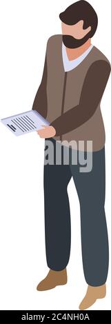 Immigrant icon, isometric style Stock Vector