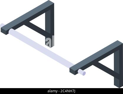 Gym fix bar icon, isometric style Stock Vector