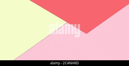 Abstract geometric paper background. yellow, lemon, pink, red. Place for text. Stock Photo