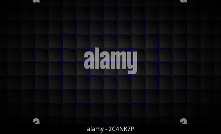 Abstract background of black square tiles with blue gaps between them Stock Vector