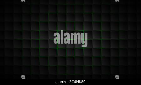 Abstract background of black square tiles with green gaps between them Stock Vector