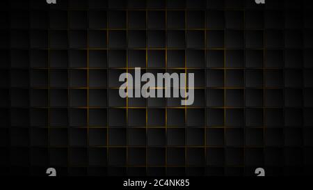 xGAbstract background of black square tiles with yellow gaps between them Stock Vector