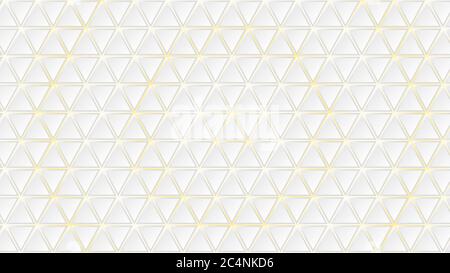 Abstract background of white triangle tiles with yellow gaps between them Stock Vector