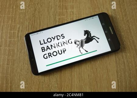 Lloyds Banking Group plc logo displayed on smartphone Stock Photo