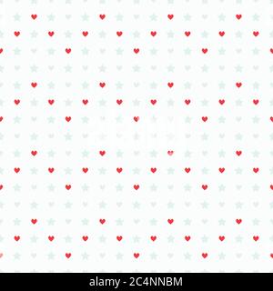Seamless pattern with hearts and stars Stock Vector