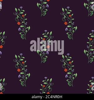 Semless pattern with decorative flowers Stock Vector
