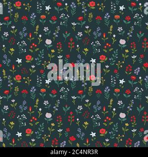Seamless pattern with decorative flowers Stock Vector