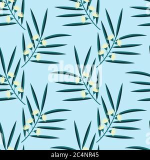 Seamless pattern with eucalyptus branches Stock Vector