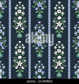 Semless pattern with decorative flowers Stock Vector