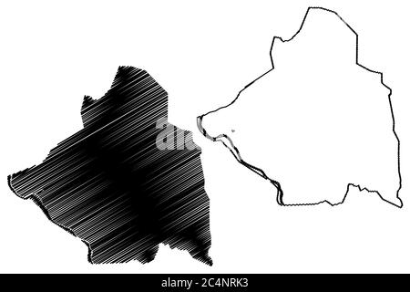 Raipur City (Republic of India, Chhattisgarh State) map vector illustration, scribble sketch City of Raipur map Stock Vector