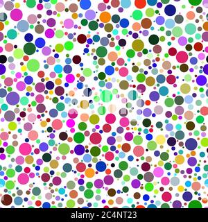 Abstract seamless pattern of circles of different sizes in various colors Stock Vector