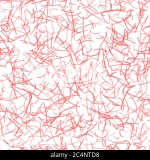 Abstract seamless pattern of randomly arranged curves in red colors Stock Vector
