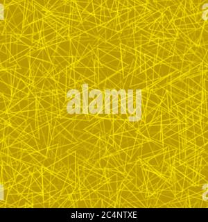 Abstract seamless pattern of randomly arranged contours of triangles in yellow colors Stock Vector