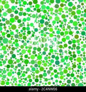 Abstract seamless pattern of circles of different sizes in green colors Stock Vector