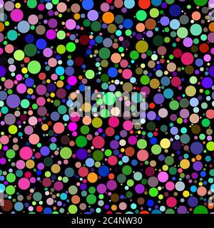 Abstract seamless pattern of circles of different sizes in various colors Stock Vector