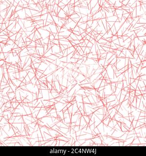 Abstract seamless pattern of randomly arranged lines in red colors Stock Vector