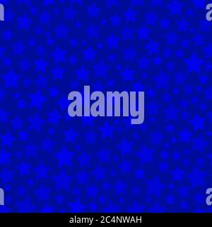 Abstract seamless pattern of stars of different sizes in blue colors Stock Vector