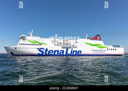 Stena Line ferry MECKLENBURG-VORPOMMERN outbound Rostock. Stock Photo