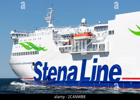 Stena Line ferry MECKLENBURG-VORPOMMERN outbound Rostock. Stock Photo