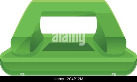 Green hole puncher icon. Cartoon of green hole puncher vector icon for web design isolated on white background Stock Vector