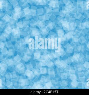 Abstract seamless pattern of randomly distributed translucent squares in light blue colors Stock Vector