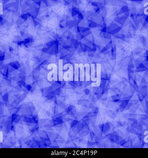 Abstract seamless pattern of randomly distributed translucent triangles in blue colors Stock Vector
