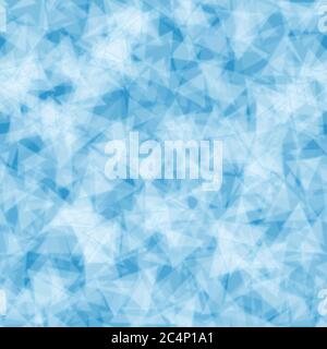 Abstract seamless pattern of randomly distributed translucent triangles in light blue colors Stock Vector