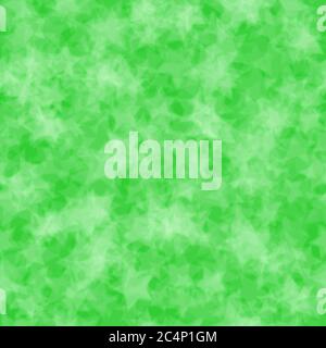 Abstract seamless pattern of randomly distributed translucent stars in green colors Stock Vector