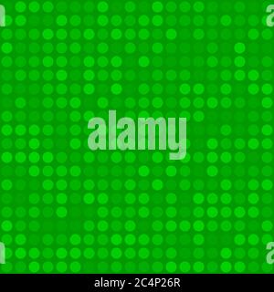 Abstract seamless pattern of small circles or pixels in green colors Stock Vector
