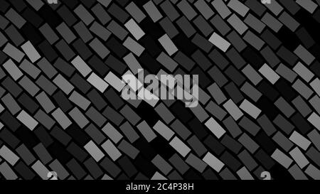 Abstract background of diagonally arranged rectangles in dark gray colors Stock Vector
