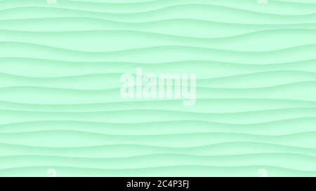 Abstract background of wavy lines with shadows in turquoise colors Stock Vector