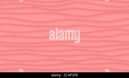 Abstract background of wavy lines with shadows in pink colors Stock Vector