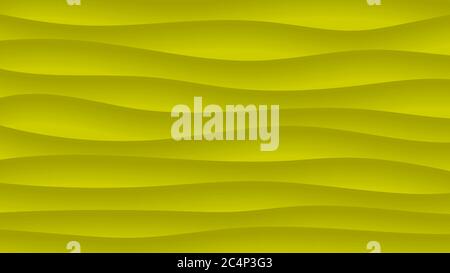 Abstract background of wavy lines with shadows in yellow colors Stock Vector