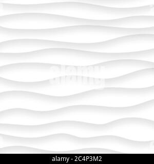 Abstract background of wavy lines with shadows in white and gray colors Stock Vector