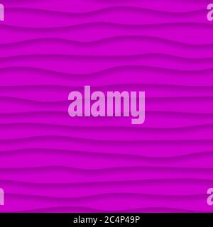Abstract seamless pattern of wavy lines with shadows in purple colors Stock Vector