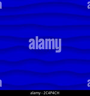 Abstract seamless pattern of wavy lines with shadows in blue colors Stock Vector