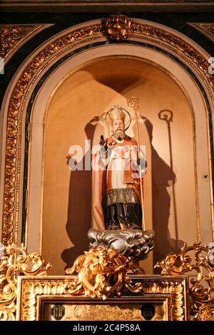 València, Comunidad Valenciana, Spain. San Nicolás de Bari and San Pedro Mártir is a Valencian Gothic style, Roman Catholic parish church located in Valencia (Spain). St. Dionysus (San Dionisio). Stock Photo