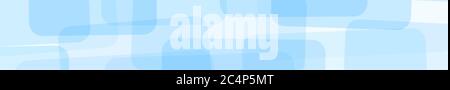 Abstract banner of translucent rectangles with rounded corners in light blue colors Stock Vector