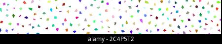 Abstract banner of very small colored pieces of paper or splinters of ceramics on white background Stock Vector