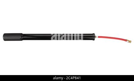 Portable bicycle pump isolated on white background. File contains clipping path. Stock Photo