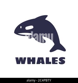 whaled logo template. vector illustration Stock Vector