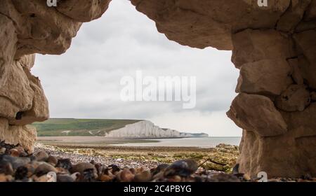 Seven Sisters Cliffs, Cuckmere, East Sussex Stock Photo