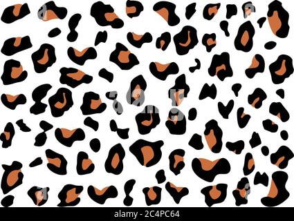 Leopard spots on white background. It is suitable for fabric printing. VECTOR Stock Photo