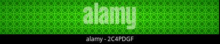 Abstract horizontal banner of intertwined circles on green background Stock Vector