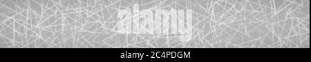 Abstract horizontal banner of randomly arranged contours of triangles on gray background Stock Vector