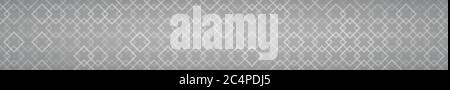 Abstract horizontal banner of intertwined small squares on gray background Stock Vector