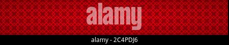 Abstract horizontal banner of intertwined small squares on red background Stock Vector