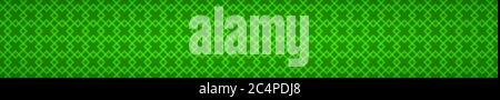 Abstract horizontal banner of intertwined small squares on green background Stock Vector